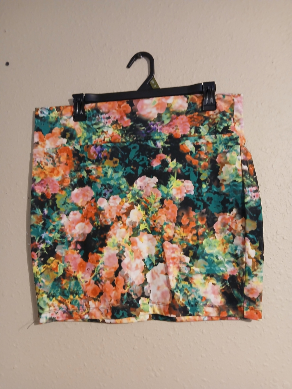 Decree Floral Mini Skirt - Teal, Pink & Orange